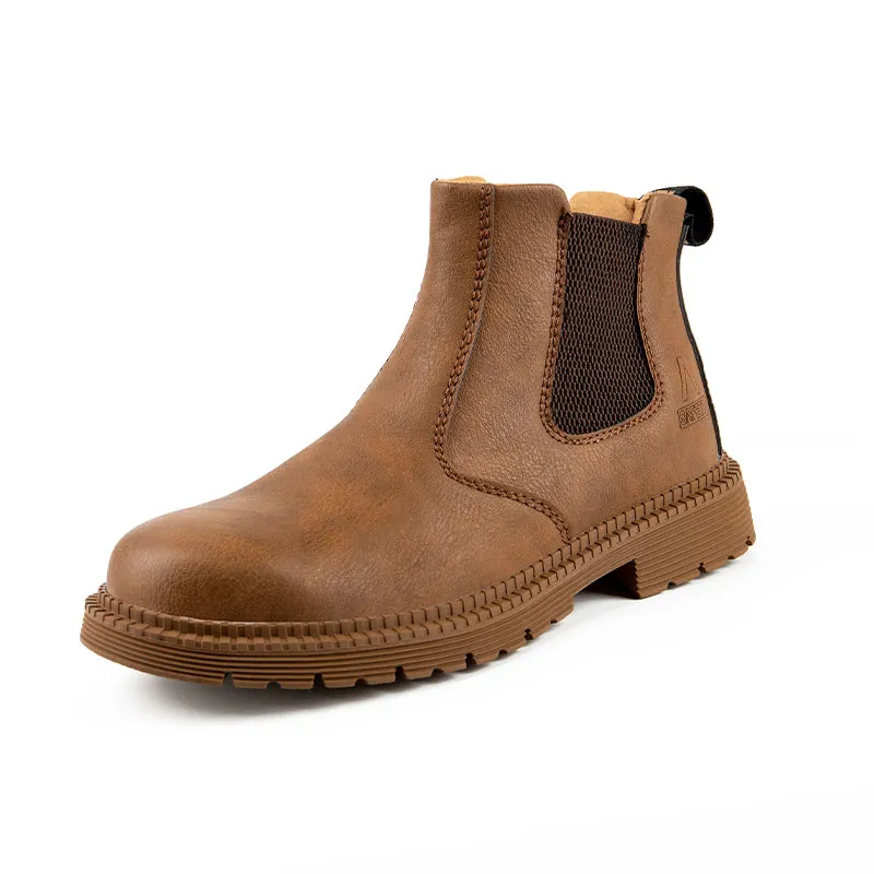 Steel Toe Leather Boots for Men Waterproof Safety Work Shoes
