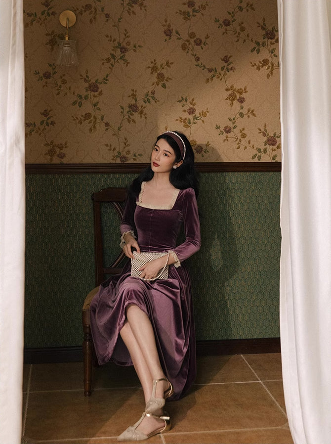 Velvet Princess Midi Dress Maxct