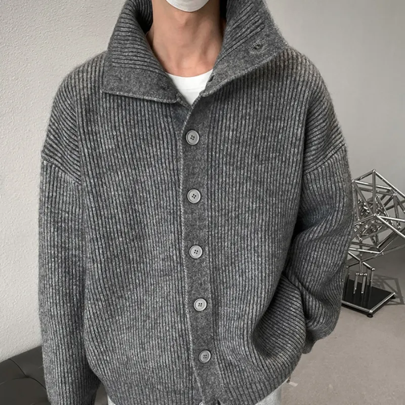 Men's Kit Cardigun, Men's Design, Fashion, Spring, Tubneck Design Cardigun, Sweaters, Outcoat, Jacket