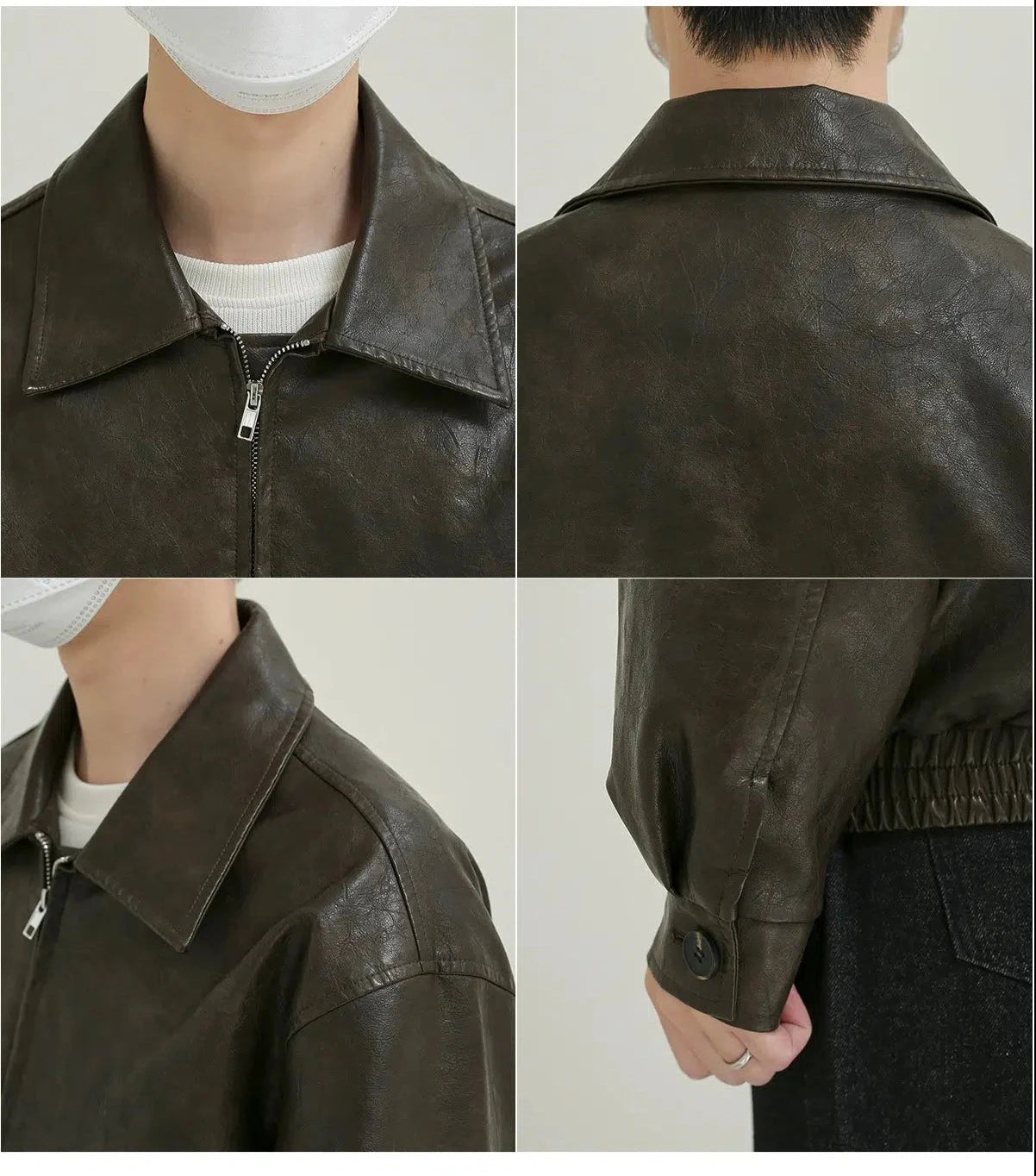 Maxct Vintage Zippered Leather Jacket