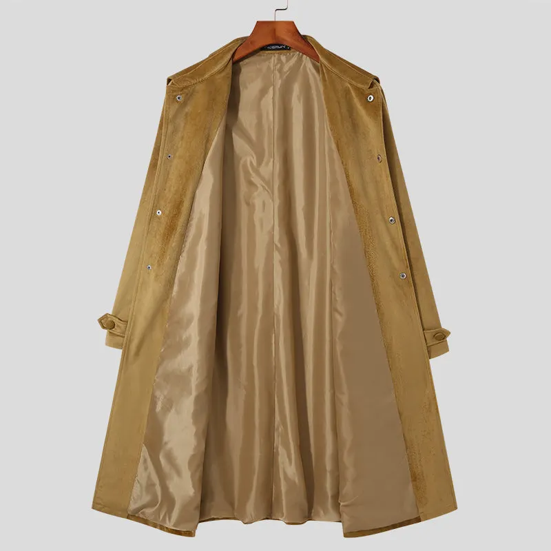Maxct - Mens Lapel Warm Over Knee Wool Coat