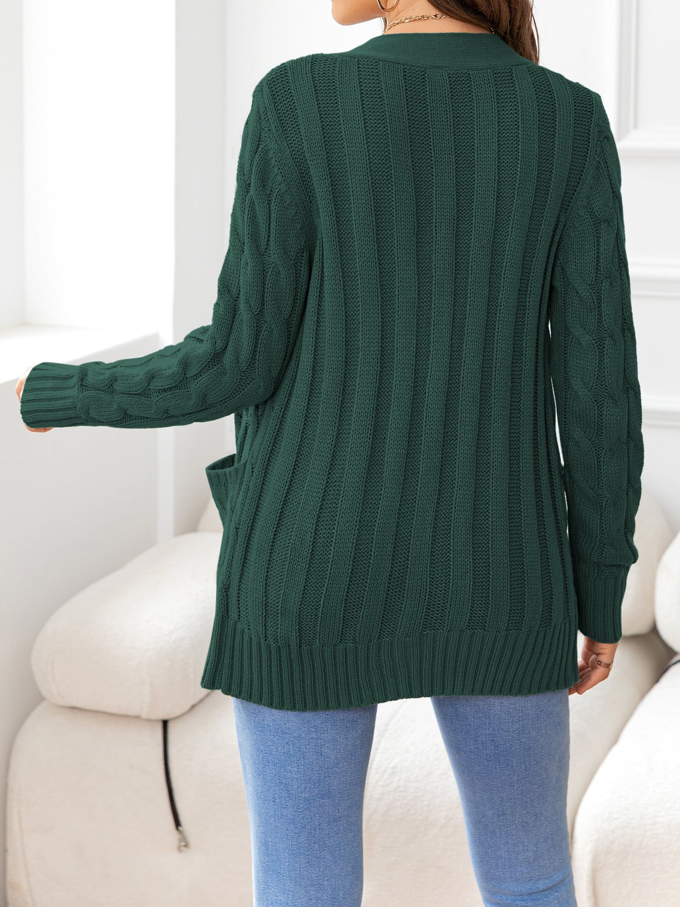 Maxct &Button Down Cable-Knit Cardigan