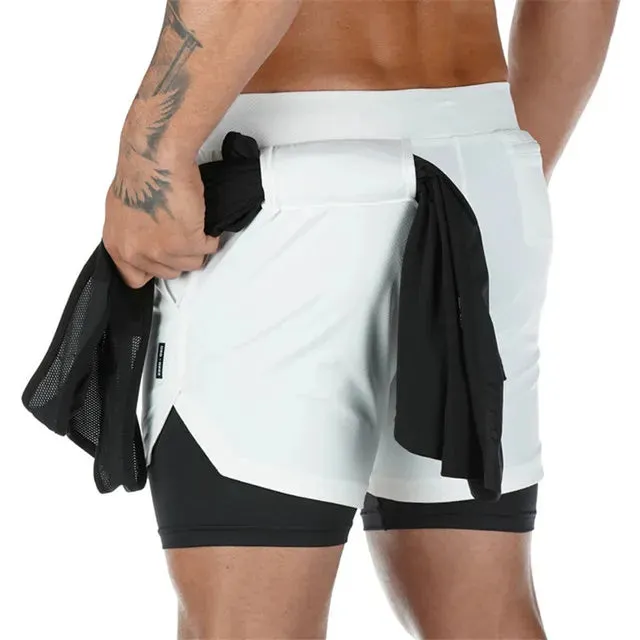 Quick Dry Fitness, Running, Workout Shorts 2 in 1 for Men Maxct