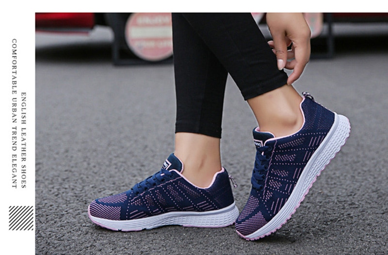 Women's Casual Breathable Mesh Flat Sneakers - true deals club