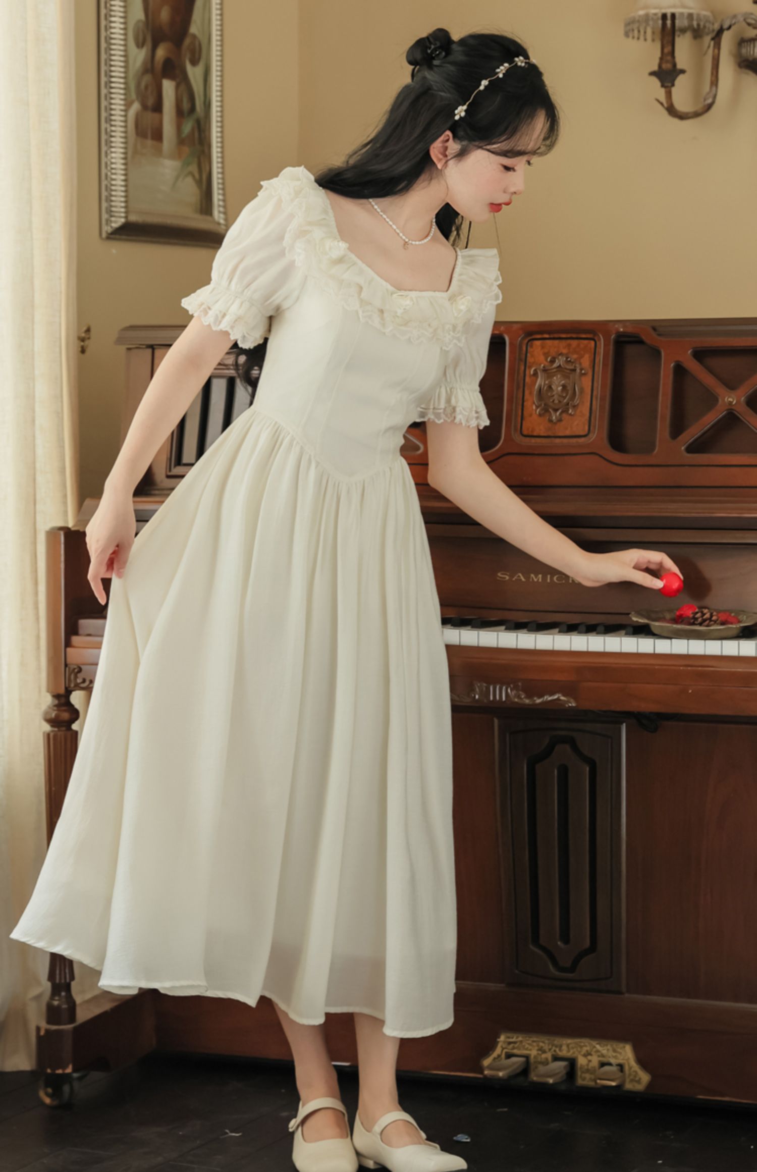 Blanc Rose Midi Dress Maxct