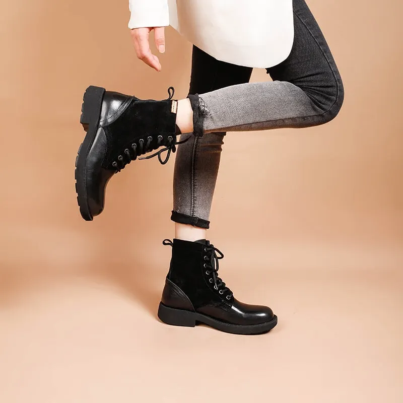 Women's Martin Boots Lace Up Short Boots Handmade Maxct