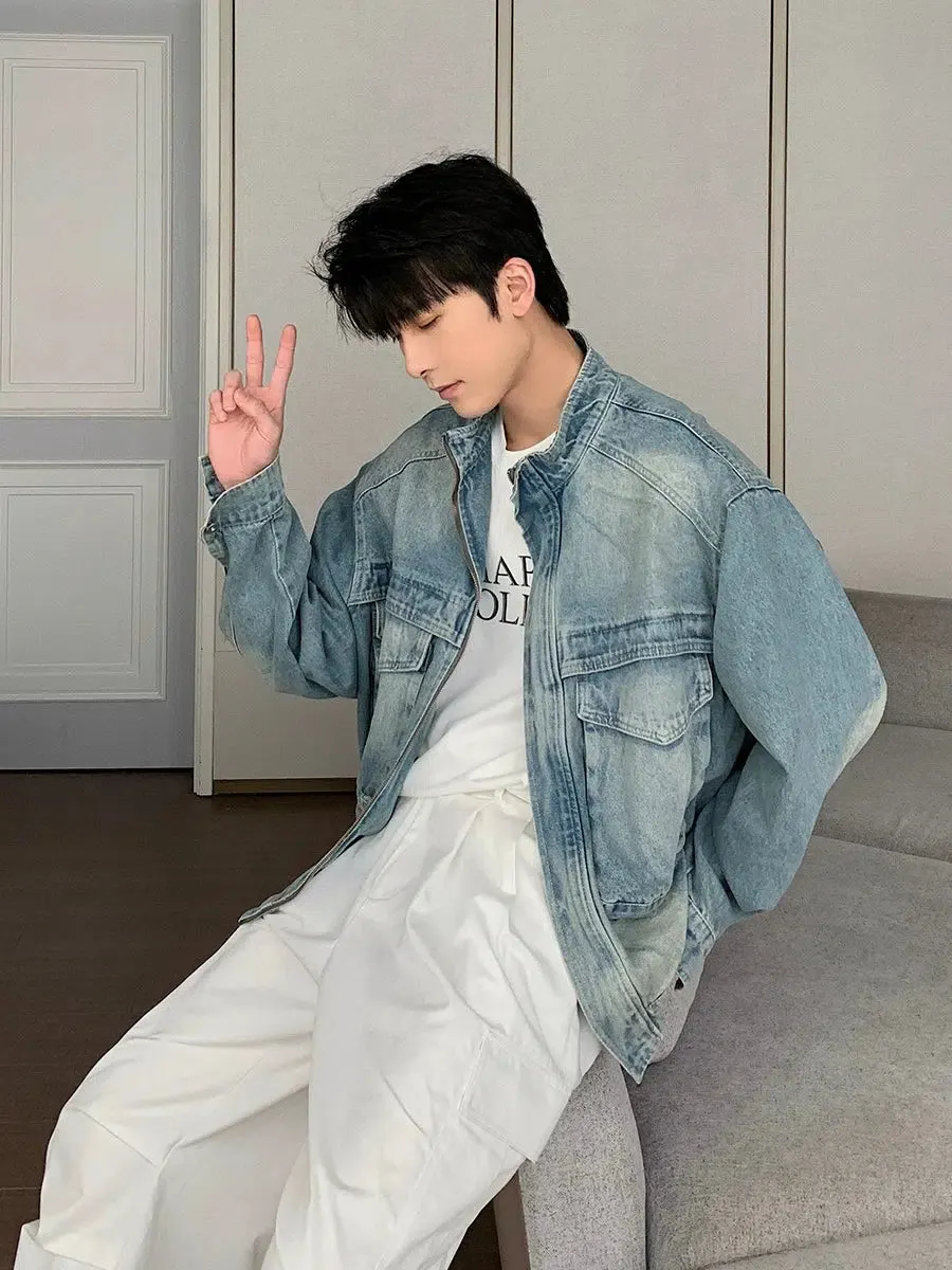 Maxct Washed Light Blue Denim Jacket