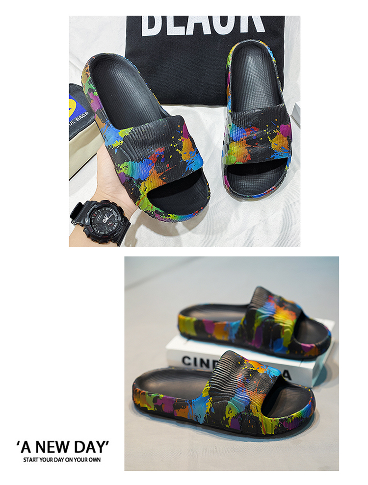 Graffiti Indoor Bathroom Men Flats - true deals club