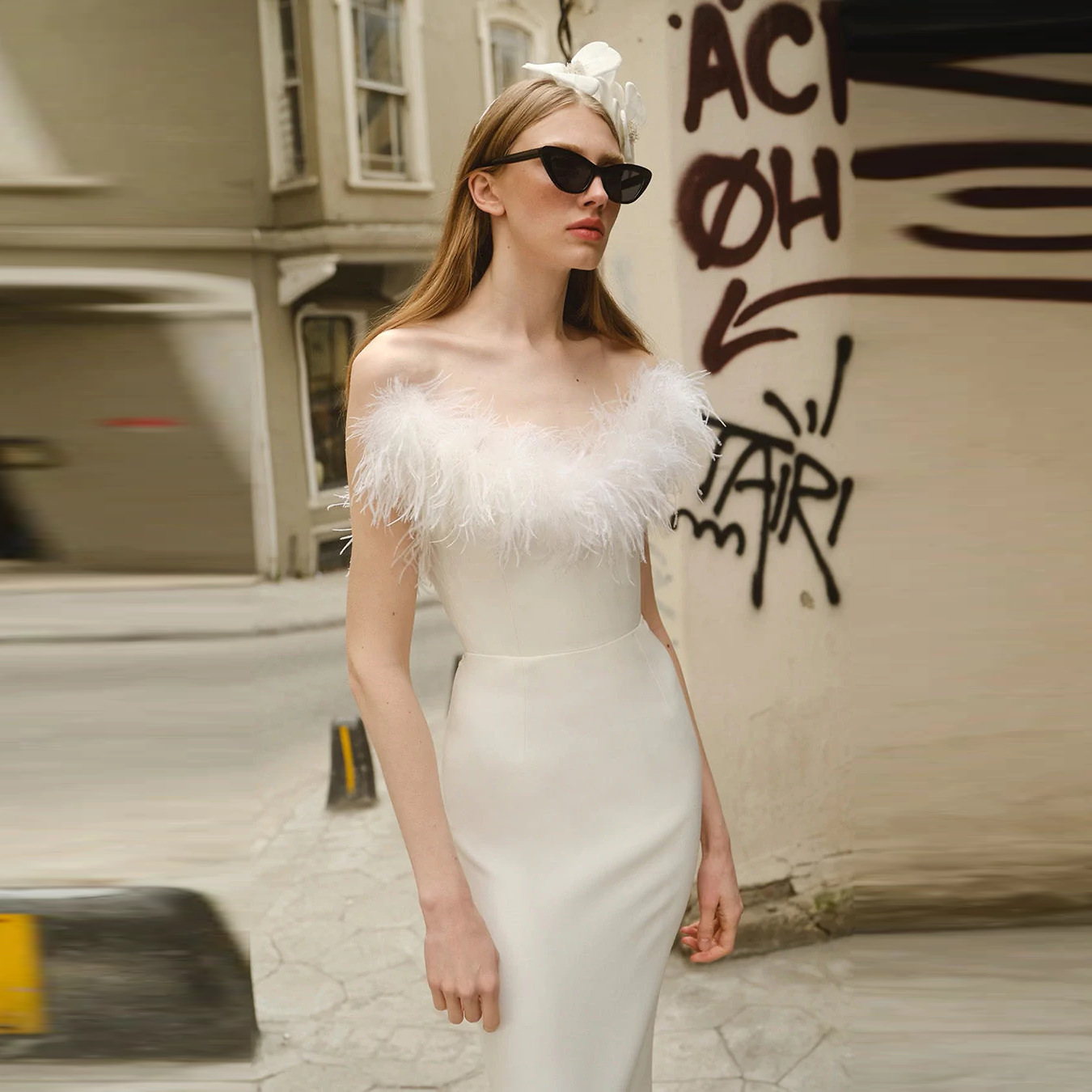 High-end Trendy Niche Designer Evening Dress Autumn And Winter Women's Clothing Trend Ostrich Hair Gowns Bandage Dress Women