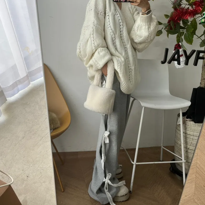 Maxct Side Lace Bow Tie  Baggy Sweatpants