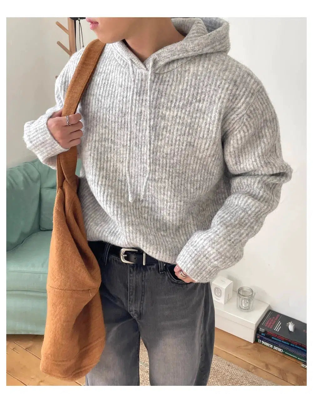 Maxct Striped Loose Fit Hooded Sweater