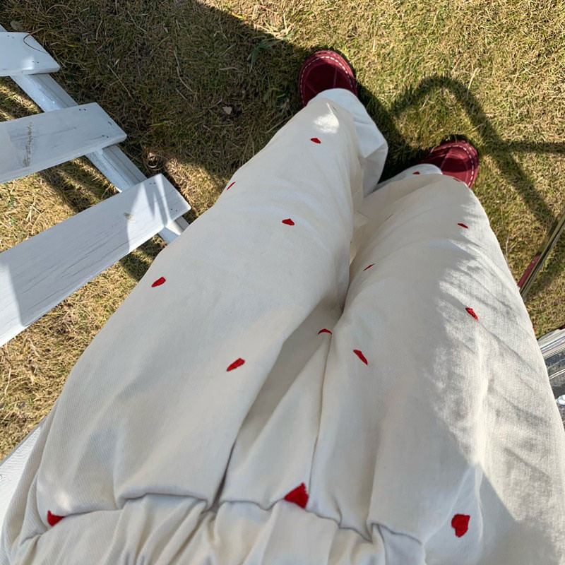 Vintage Red Hearts Pants Maxct