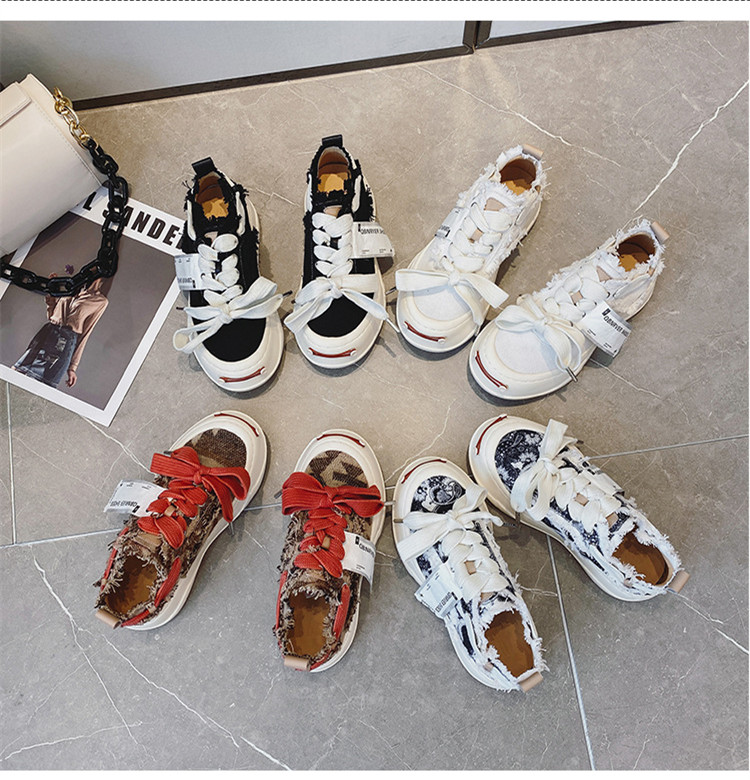 Chunky Canvas Platform Sneakers: Women's Thick Sole - true deals club