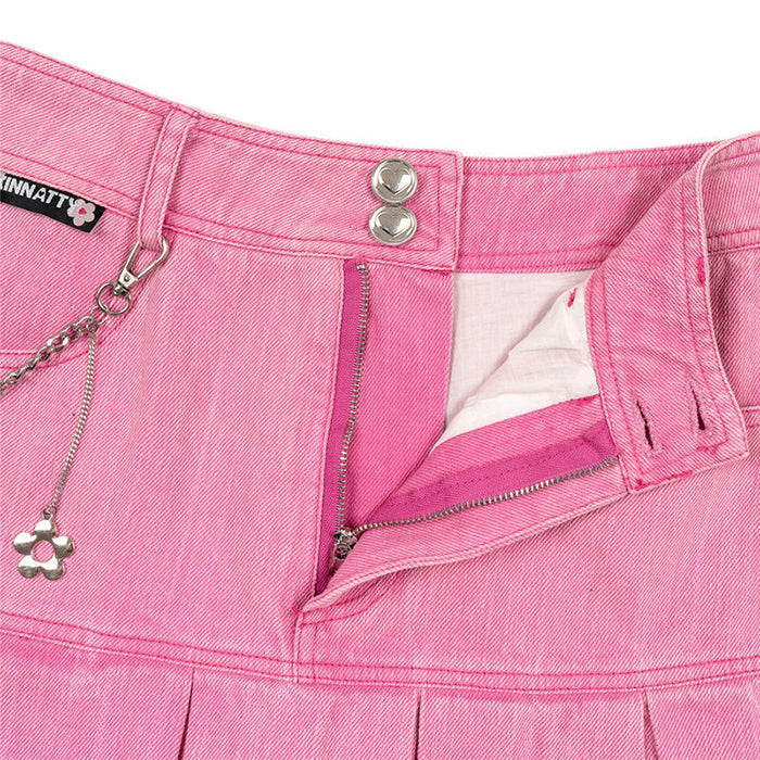 Y2K Pink Denim Skirt Maxct