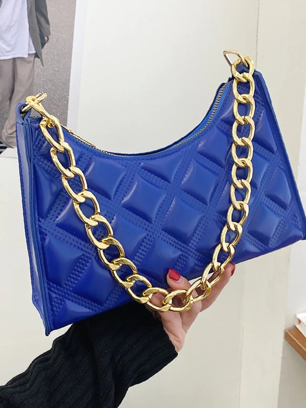 Bag For Love - Quilted Chain Baguette Bag - Women Maxct Bags