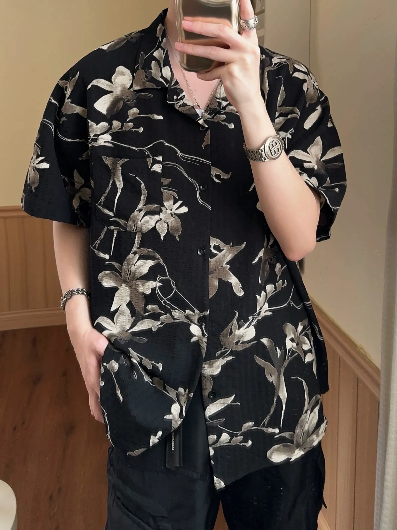 JM Flower Pattern Shirt Maxct