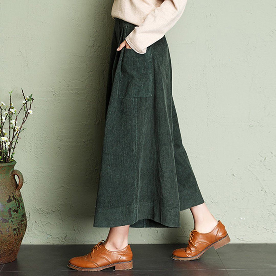 Maxct Autumn Winter Loose Corduroy Wide Leg Pants