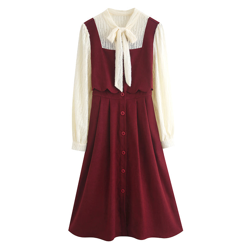Scallop Button Up Twofer Dress Maxct