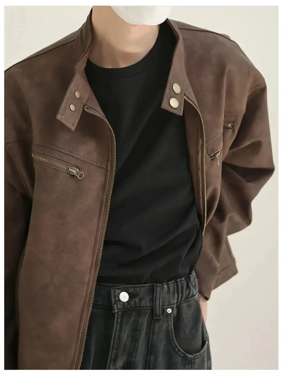 Maxct Zip Up Matte Leather Jacket