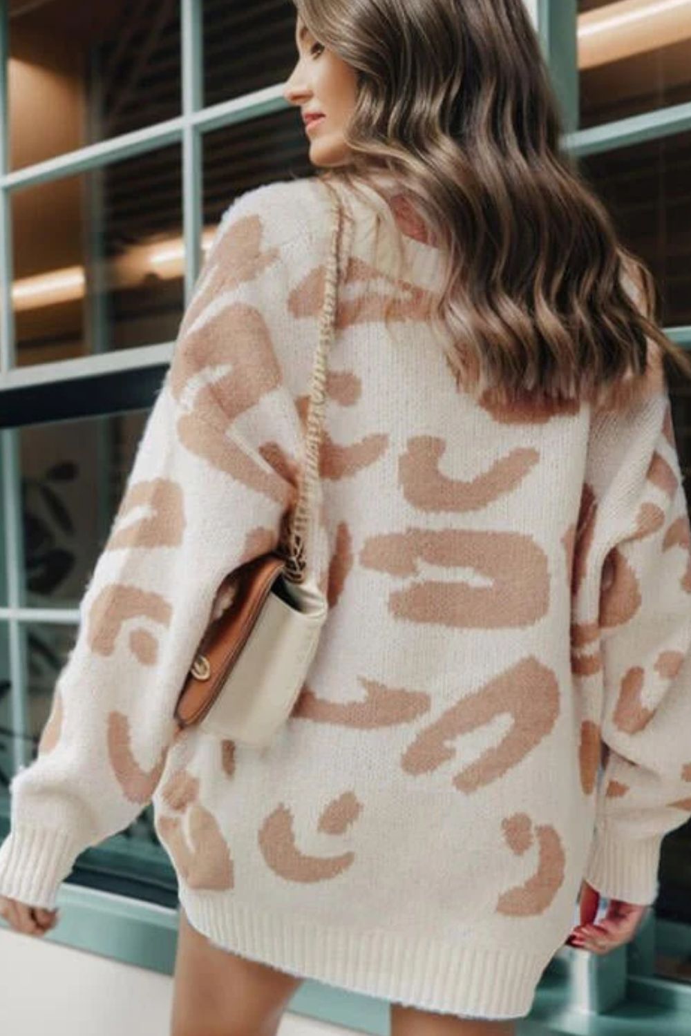 Maxct &Leopard V Neck Button Down Cardigan