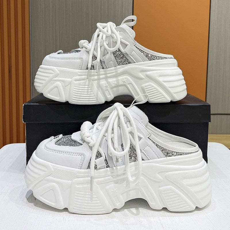 7cm High Platform Bling Sneakers for Women Maxct
