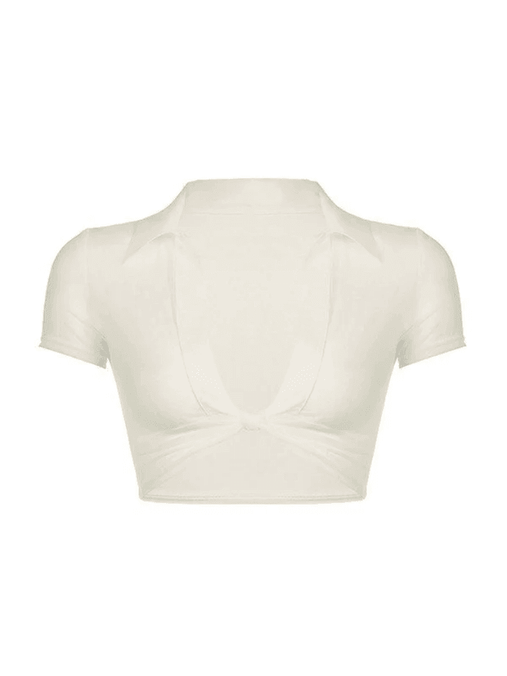 Maxct Cropped Open Front Sheer Mesh Blouse