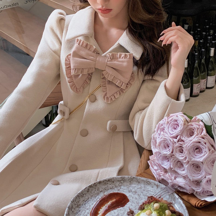 Sweet Bow Dress Coat Maxct