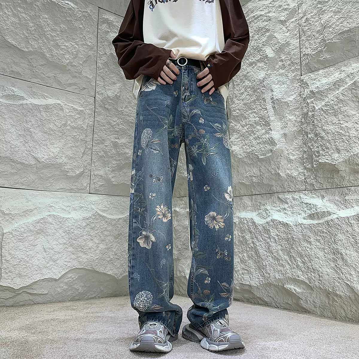 TIA Floral Print Jeans Maxct