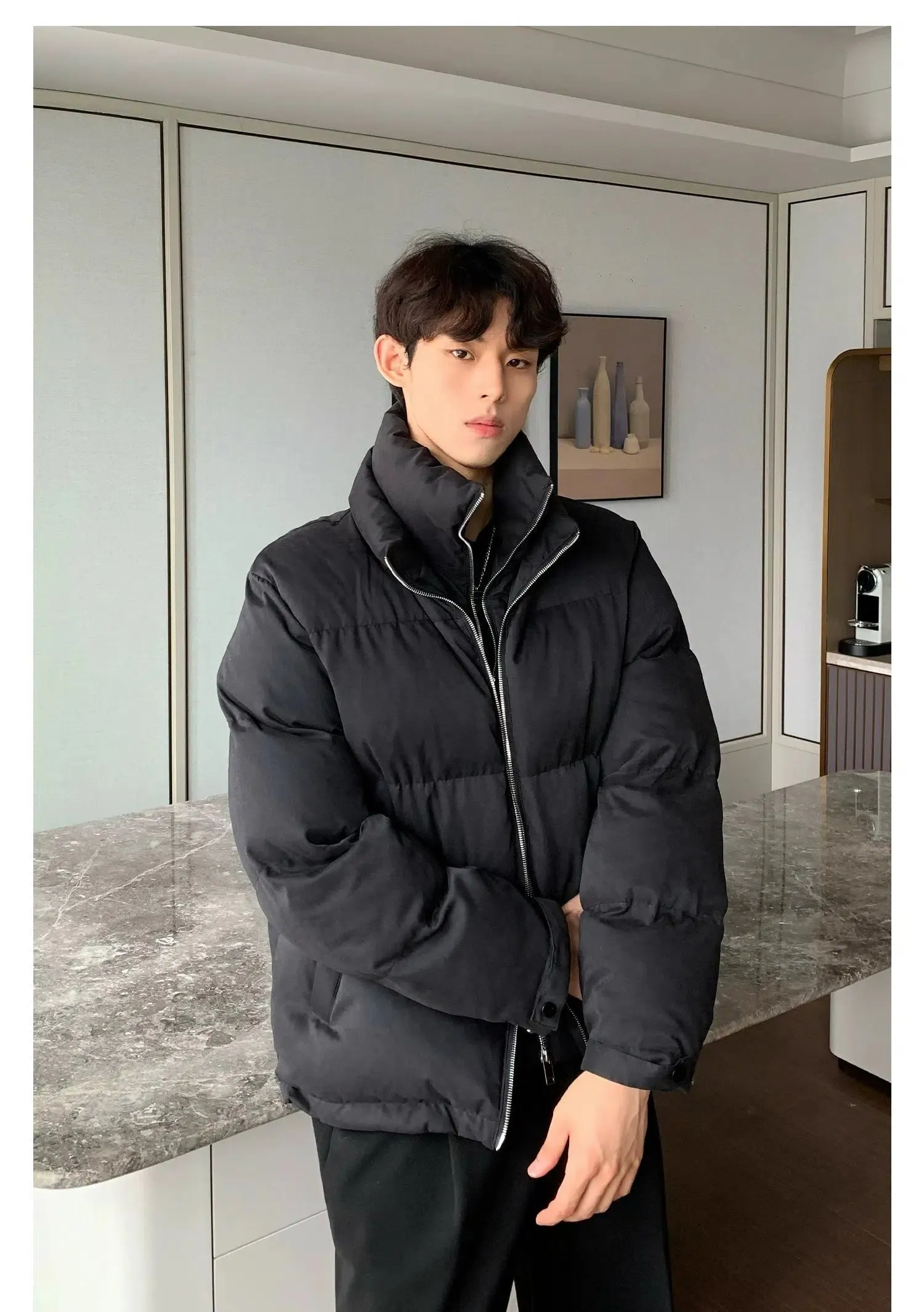 Maxct Two-piece Stand Collar Cotton Padded Coat