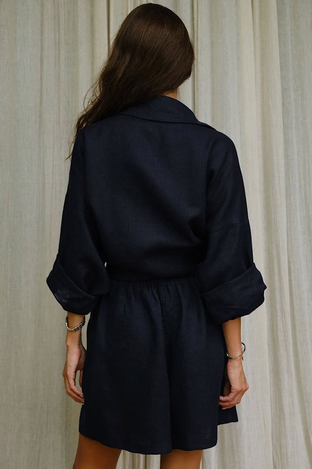 Maxct Cotton Slit Hem Blouse Shorts Suits