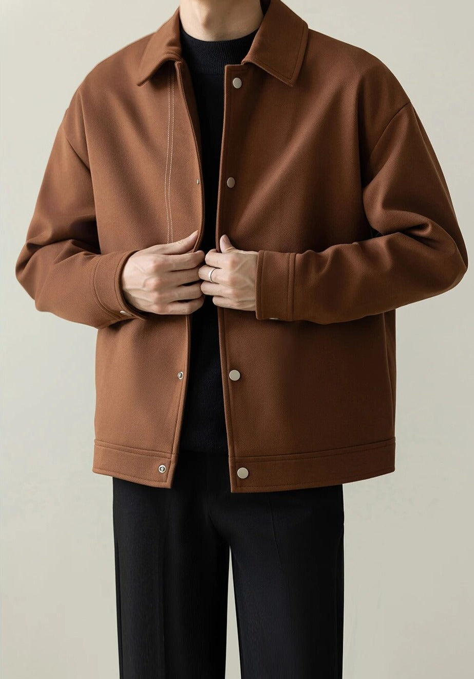 Maxct Contrast Stitch Minimal Jacket