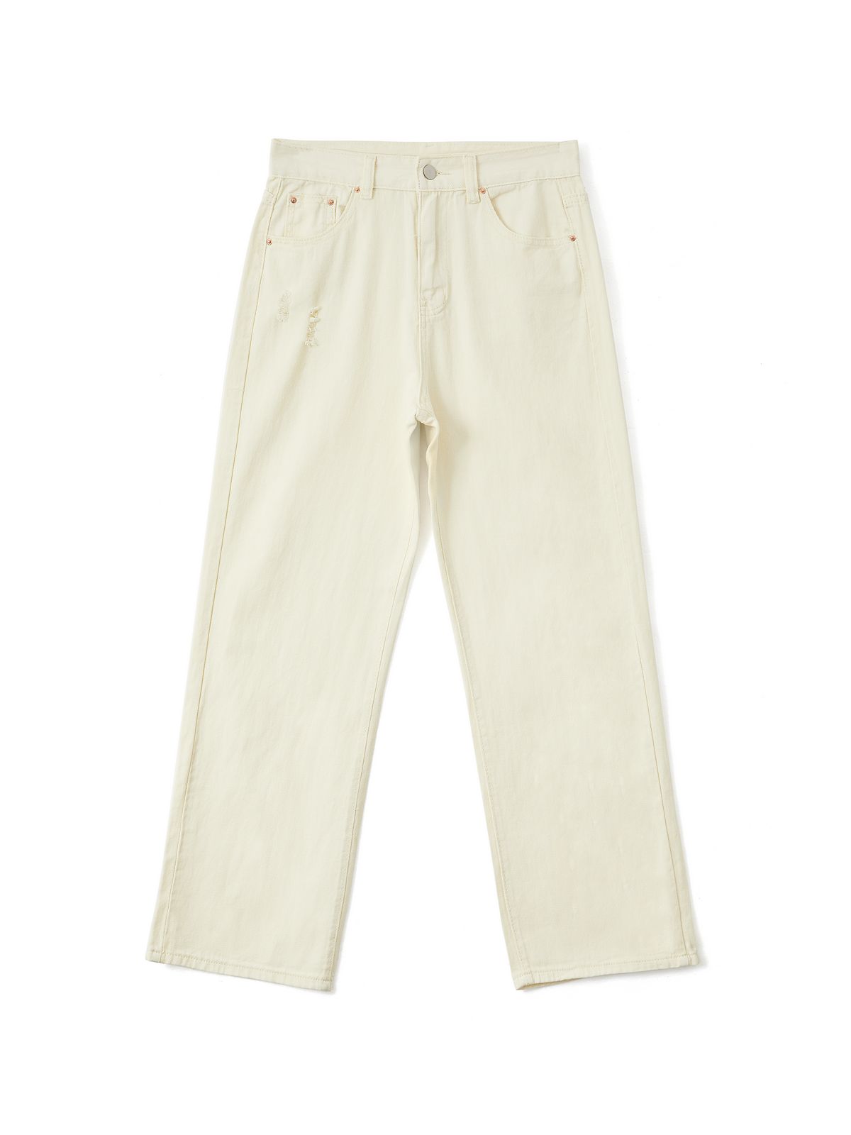 Basic Wash Straight Leg Boyfriend Jeans Maxct