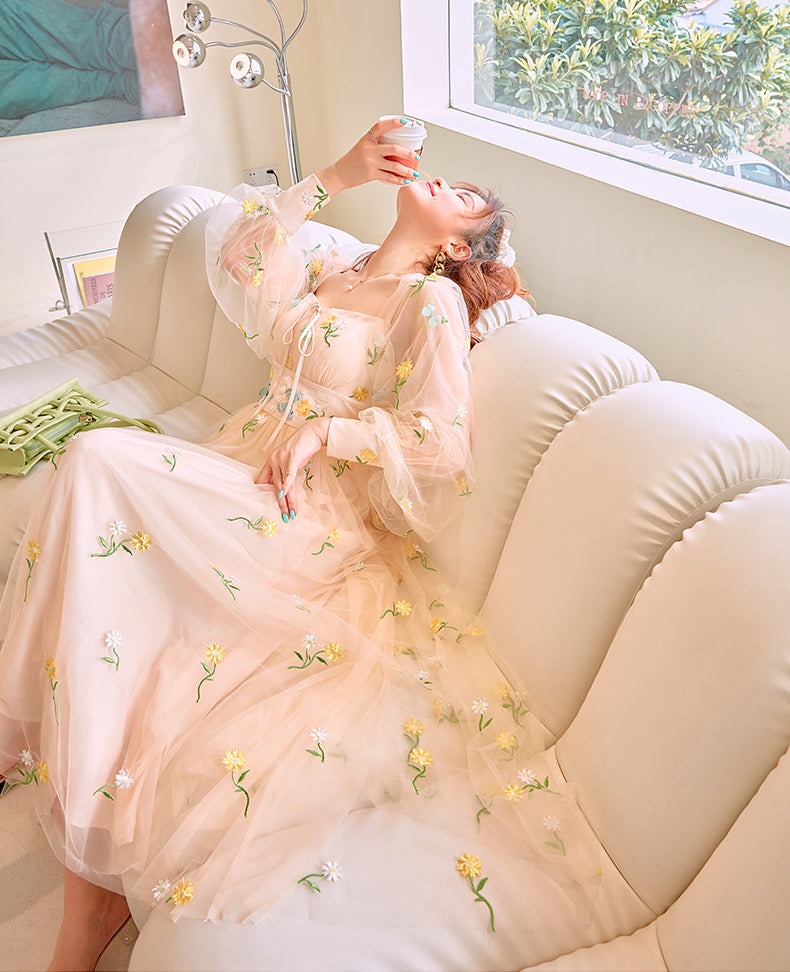 Butterfly Garden Tulle Maxi Dress Maxct