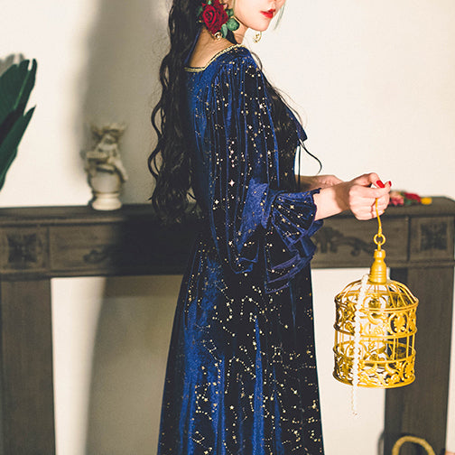 Constellation Velvet Midi Dress Maxct