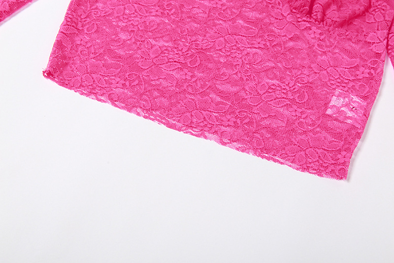 Sheer Lace Pink Two Piece Set Tiered Mini Skirt And Top Y2k Chic Outfits for Long Sleeve Dresses
