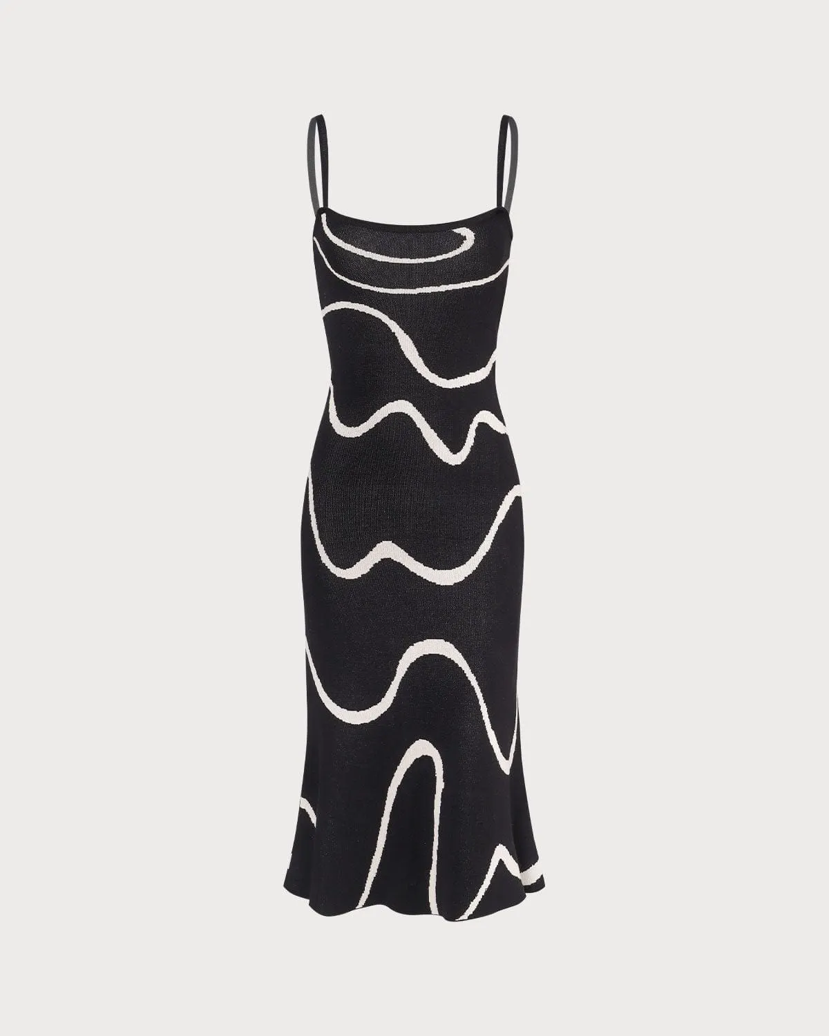 Maxct The Black Wave Mermaid Hem Knit Midi Dress