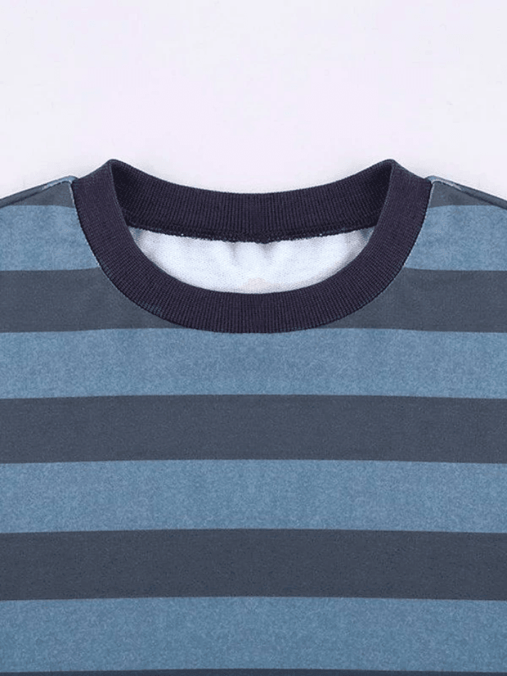 Maxct Vintage Striped Oversized Pullover Sweatshirt