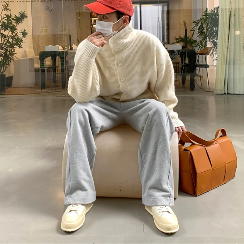 Men's Kit Cardigun, Men's Design, Fashion, Spring, Tubneck Design Cardigun, Sweaters, Outcoat, Jacket
