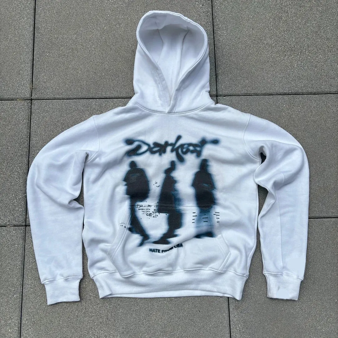 Maxct Y2k Winter Long Sleeved Hoodie Sweatshirt Oversized Winter Clothes Streetwear Y2k Vintage Punk Graffiti Print Top School Ootd