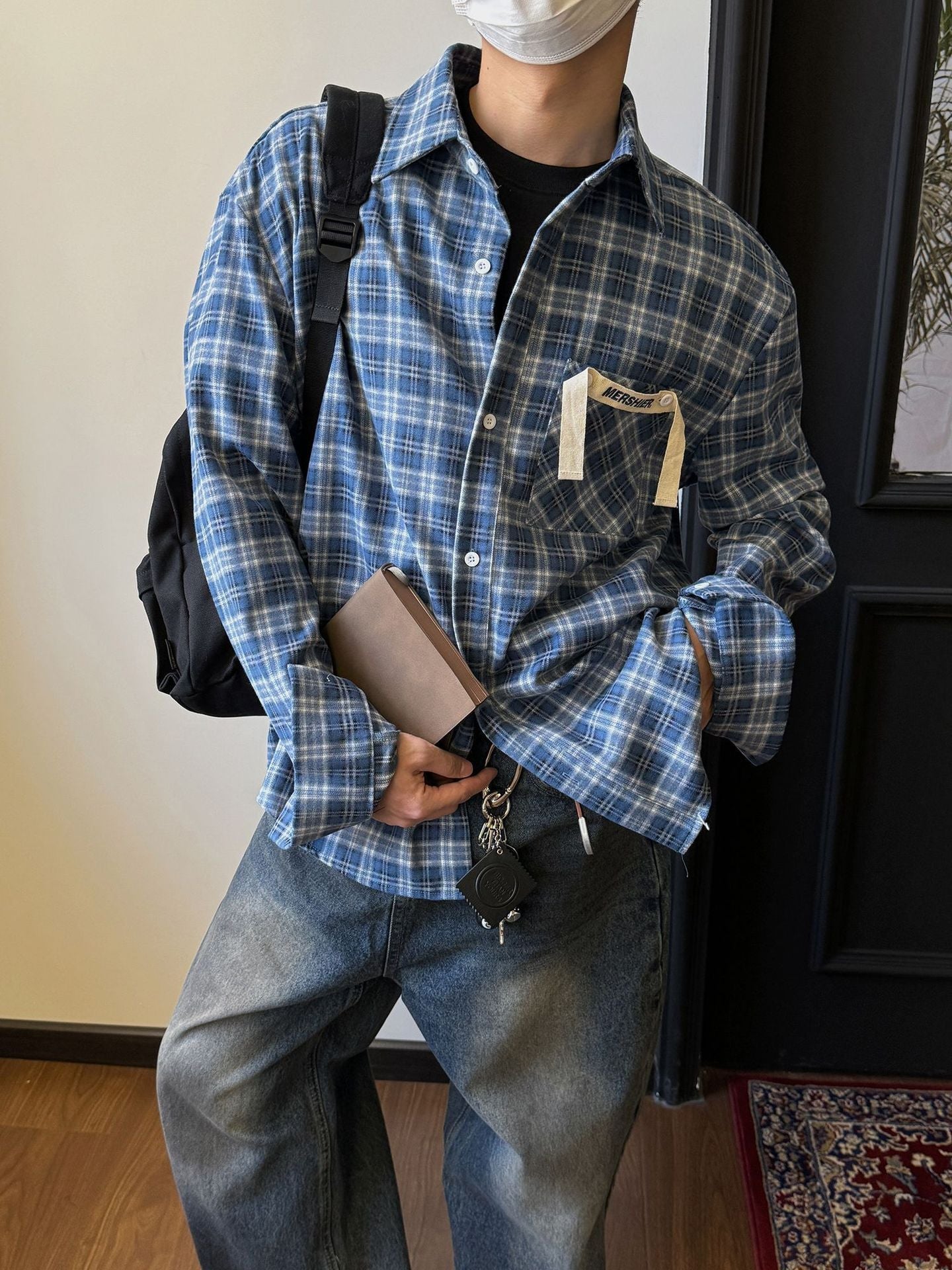 Maxct 90s Streetwear American Style Retro Niche Pocket Design Plaid Shirt Men's Spring And Summer New Loose Casual All-match Jacket Top - Image 15