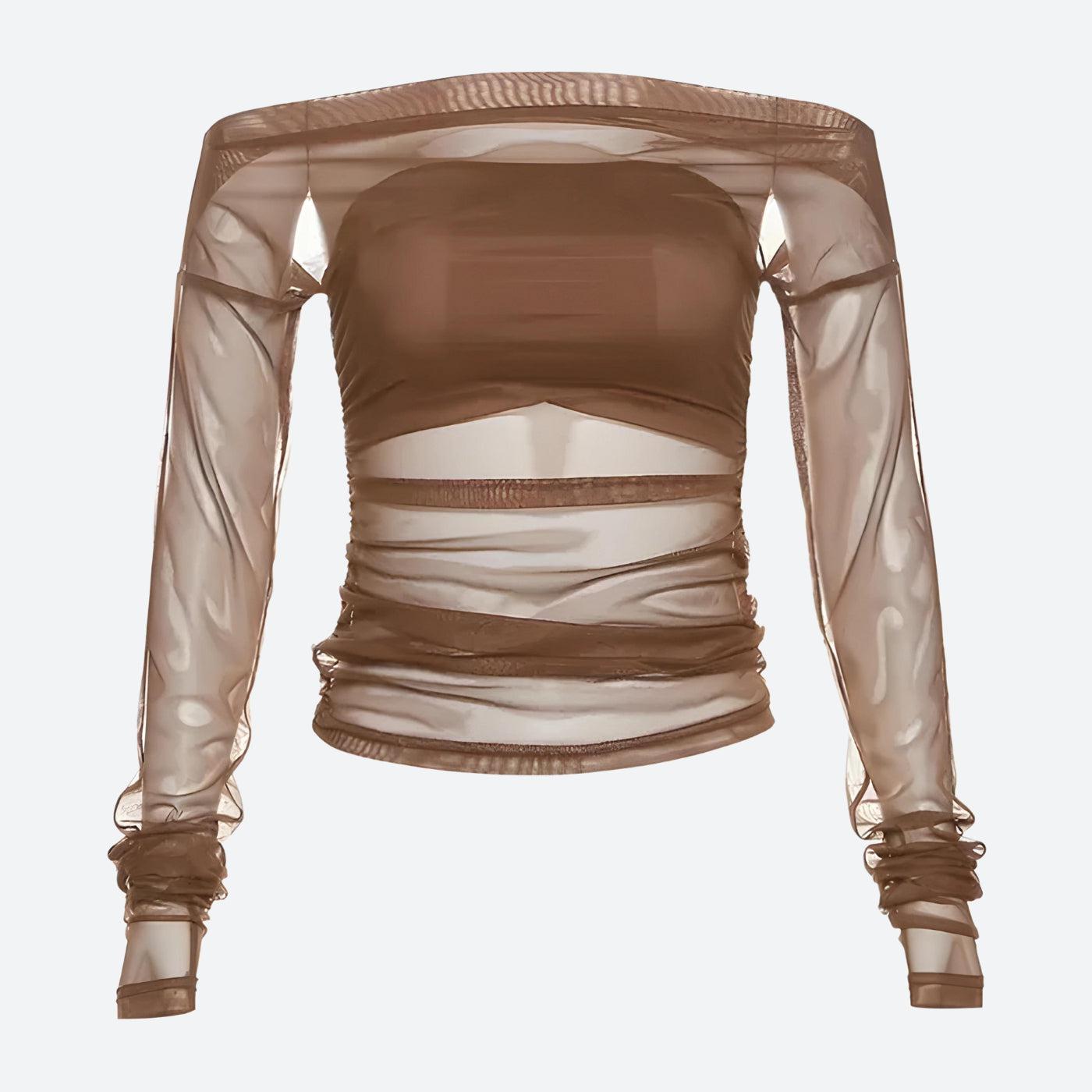 Maxct &Off Shoulder Mesh Top