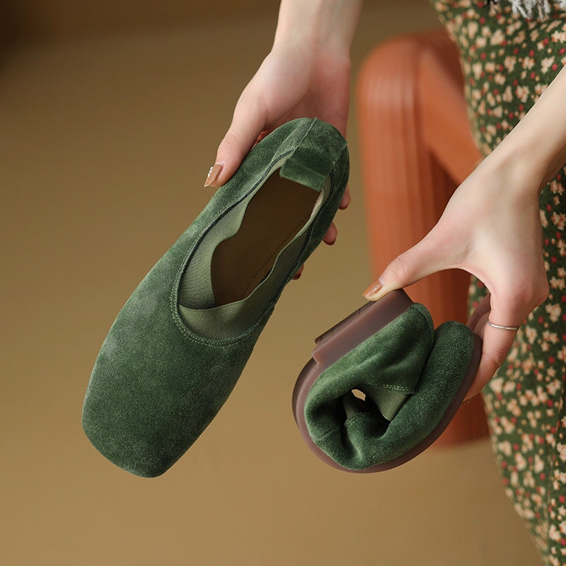 Square Toe Slip on Loafers Soft Flats Handmade Maxct
