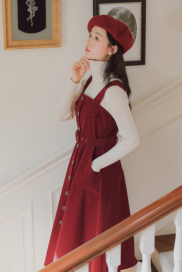 Corduroy Button Up Midi Dress Maxct