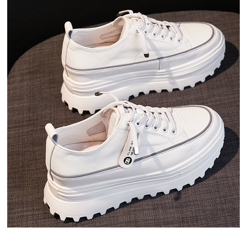 Platform Leather Sneaker Pumps for Women - true-deals-club