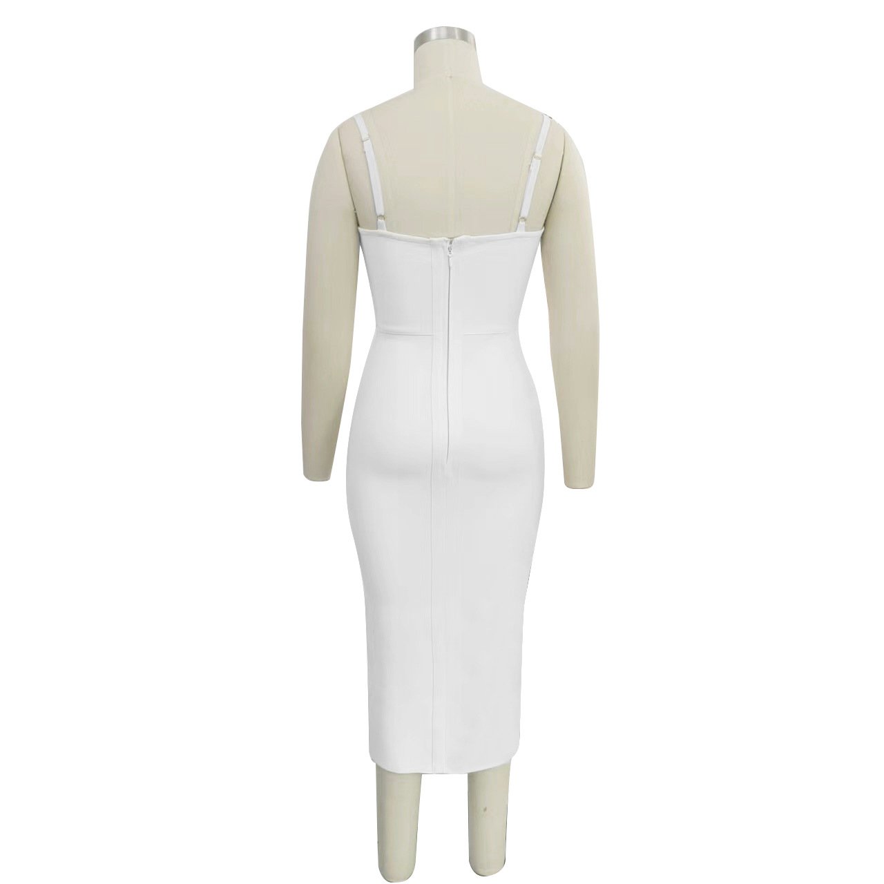 Maxct Women's Bandage Thai Strap Rhinestone Split Bandage Dress Sexy Banquet Dress - Image 19