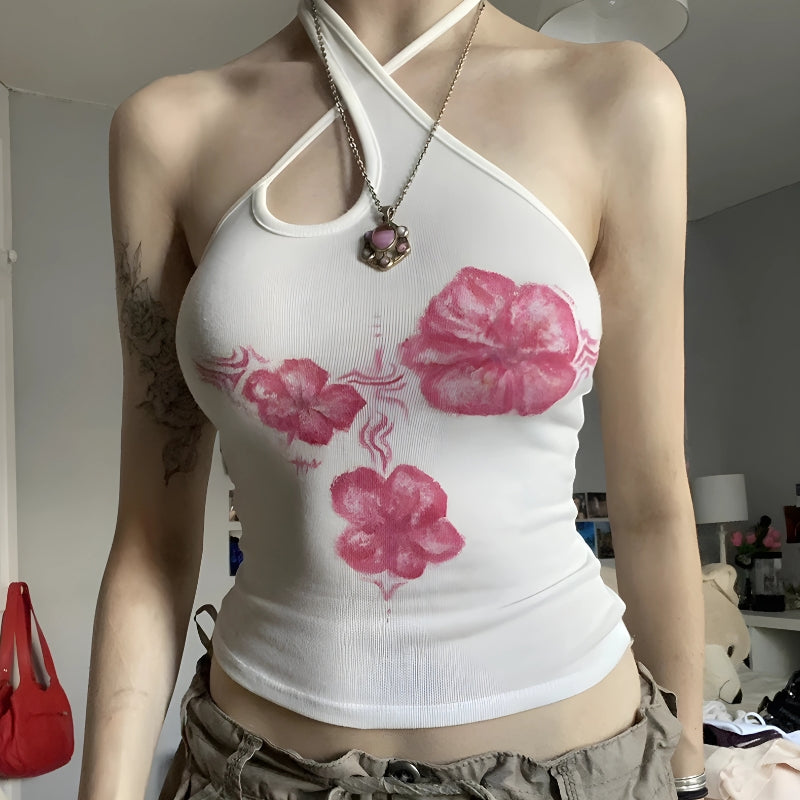 Maxct &Floral Halter Neck Top