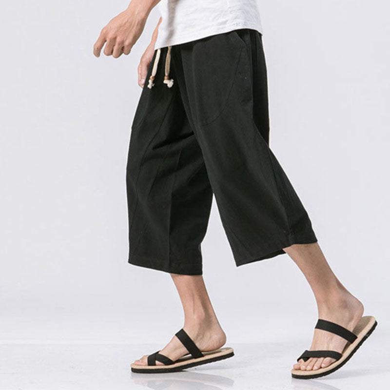 Maxct Cotton Linen Loose Harem Shorts
