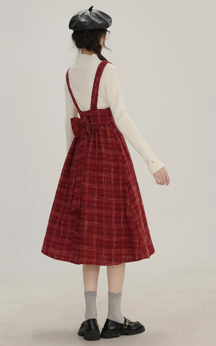 Sweet Apple Pie Plaid Pinafore Dress Maxct - Image 9