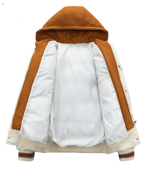 &Men's Windproof Hooded Thick Thermal Jacket