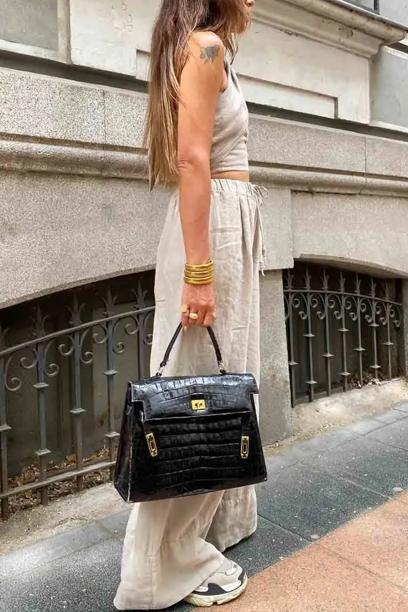 Maxct Linen Crisscross Halterneck Tank Pants Suits